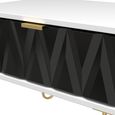 Diamond Midi Bedside Table - 1 Drawer - with Gold Hairpin Legs - Black and White