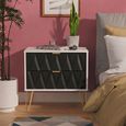 Diamond Midi Bedside Cabinet - 2 Drawer - with Gold Hairpin Legs - Black and White