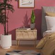 Diamond Bedside Table - 1 Drawer - with Gold Hairpin Legs - Oak