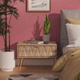 Diamond Midi Bedside Table - 1 Drawer - with Gold Hairpin Legs - Oak