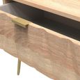 Diamond Midi Bedside Table - 1 Drawer - with Gold Hairpin Legs - Oak