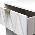 Diamond Bedside Cabinet - 2 Drawer - with Gold Hairpin Legs - White