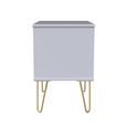 Diamond Midi Bedside Cabinet - 2 Drawer - with Gold Hairpin Legs - White