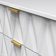 Diamond Midi Bedside Cabinet - 2 Drawer - with Gold Hairpin Legs - White
