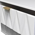 Diamond Midi Bedside Cabinet - 2 Drawer - with Gold Hairpin Legs - White