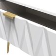 Diamond Midi Bedside Table - 1 Drawer - with Gold Hairpin Legs - White