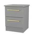 Haworth Bedside Cabinet - 2 Drawer - Grey