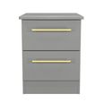 Haworth Bedside Cabinet - 2 Drawer - Grey