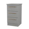 Haworth Bedside Cabinet - 3 Drawer - Grey