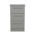 Haworth Bedside Cabinet - 3 Drawer - Grey