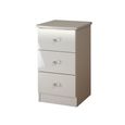 Lumiere Bedside Cabinet - 3 Drawer - Cashmere