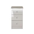 Lumiere Bedside Cabinet - 3 Drawer - Cashmere