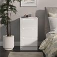 Milan Bedside Cabinet - 3 Drawer - White Gloss