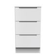 Milan Bedside Cabinet - 3 Drawer - White Gloss