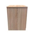 Monaco Bedside Cabinet - 2 Drawer - White Matt and Oak