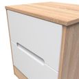 Monaco Bedside Cabinet - 2 Drawer - White Matt and Oak