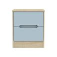 Monaco Bedside Cabinet - 2 Drawer - Denim and Oak