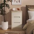 Monaco Bedside Cabinet - 3 Drawer - Cashmere Matt and Oak