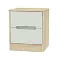 Monaco Bedside Cabinet - 2 Drawer - Cashmere and Oak
