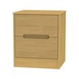 Monaco Bedside Cabinet - 2 Drawer - Modern Oak