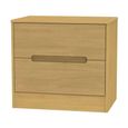 Monaco Bedside Cabinet - Wide - 2 Drawer - Modern Oak