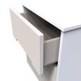Monaco Bedside Cabinet - 2 Drawer - Cashmere Gloss and White