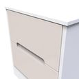 Monaco Bedside Cabinet - 2 Drawer - Cashmere Gloss and White