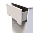 Monaco Bedside Cabinet - 3 Drawer - Cashmere Gloss and White