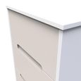 Monaco Bedside Cabinet - 3 Drawer - Cashmere Gloss and White