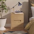Monaco Bedside Cabinet - 2 Drawer - Oak