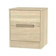 Monaco Bedside Cabinet - 2 Drawer - Oak