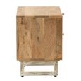 Bedside Cabinet  - 2 Drawer - Natural Rattan Mango Wood