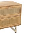 Bedside Cabinet  - 2 Drawer - Natural Rattan Mango Wood
