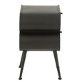 Curved Bedside Cabinet - 2 Drawer - Black and Light Beige - Fir Wood and Metal