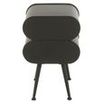 Curved Bedside Cabinet - 2 Drawer - Black and Light Beige - Fir Wood and Metal