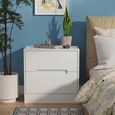 Monaco Bedside Cabinet - Wide - 2 Drawer - White