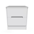Monaco Bedside Cabinet - 2 Drawer - White