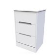 Monaco Bedside Cabinet - 3 Drawer - White