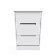 Monaco Bedside Cabinet - 3 Drawer - White