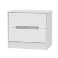 Monaco Bedside Cabinet - Wide - 2 Drawer - White