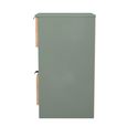 Bora Bedside Cabinet - 2 Drawer - Open Shelf - Gold Craft Oak and Reed Green