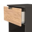 Bora Bedside Cabinet - 1 Drawer - Open Shelf - Gold Craft Oak and Graphite