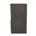 Bora Bedside Cabinet - 2 Drawer - Open Shelf - Gold Craft Oak and Graphite