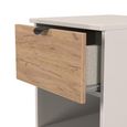 Bora Bedside Cabinet - 2 Drawer - Open Shelf - Gold Craft Oak and Kashmir Matt