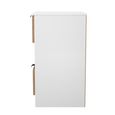 Bora Bedside Cabinet - 2 Drawer - Open Shelf - Gold Craft Oak and White Matt