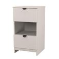 Bora Bedside Cabinet - 2 Drawer - Open Shelf - Kashmir Matt