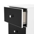 Yarmouth Bedside Cabinet - 2 Drawer - Black Matt and White Matt
