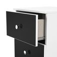 Yarmouth Bedside Cabinet - 3 Drawer - Black Matt and White Matt