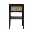 Corso Bedside Table - 1 Drawer - Black Wood and Rattan