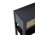 Corso Bedside Table - 1 Drawer - Black Wood and Rattan